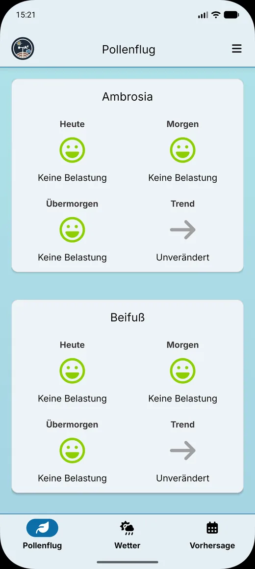 Wetter Bad Münder App: Pollenflug mit Belastung für heute, morgen und übermorgen