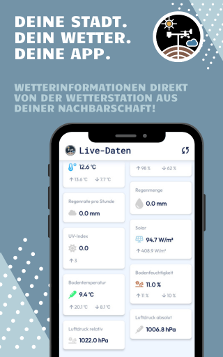 Wetter Bad Münder App – weitere Messwerte inklusive Bodenwerte und Luftdruck